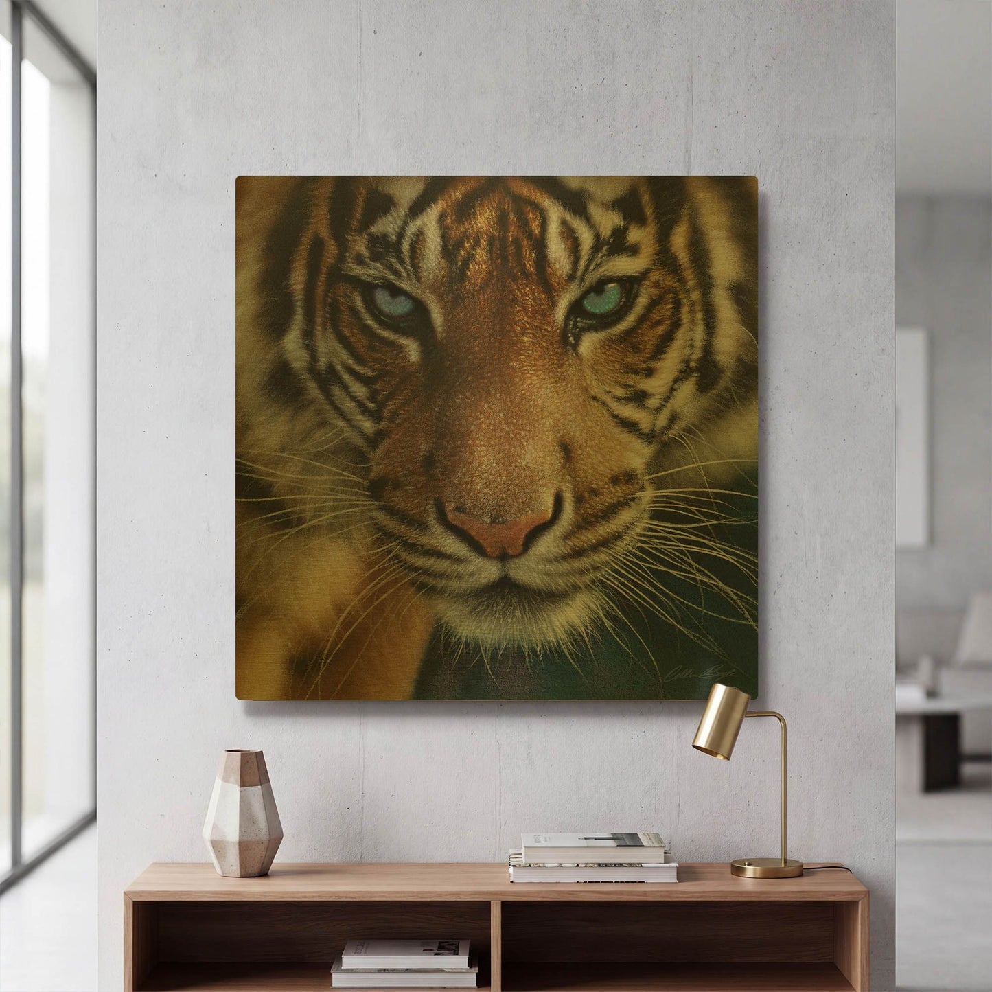 'Blue Eyes' By Collin Bogle Gold Metal Wall Art