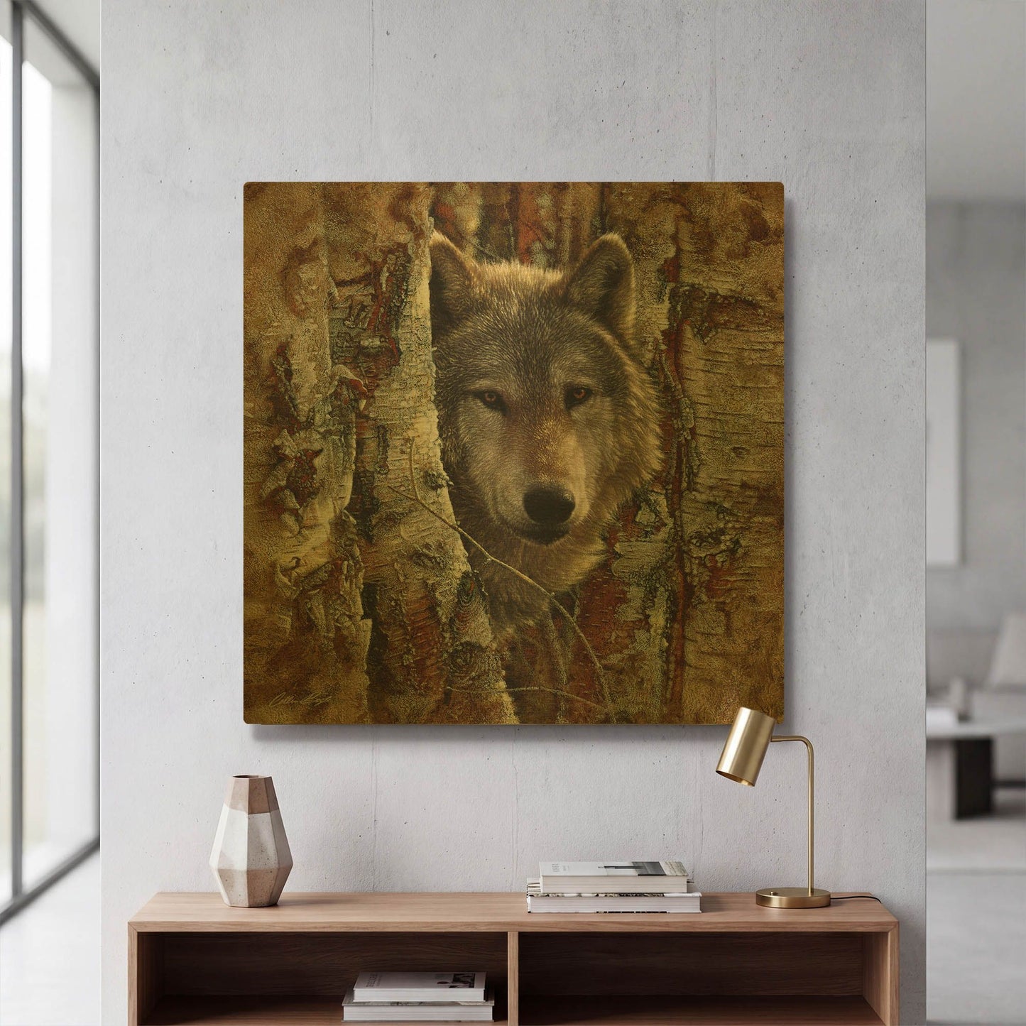 'Wolf Spirit' By Collin Bogle Gold Metal Wall Art