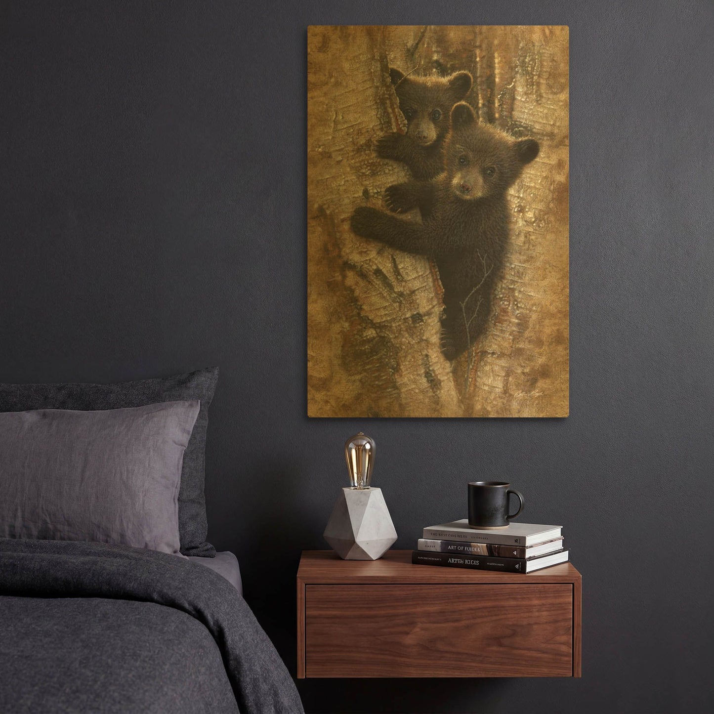 'Curious Cubs' By Collin Bogle Gold Metal Wall Art