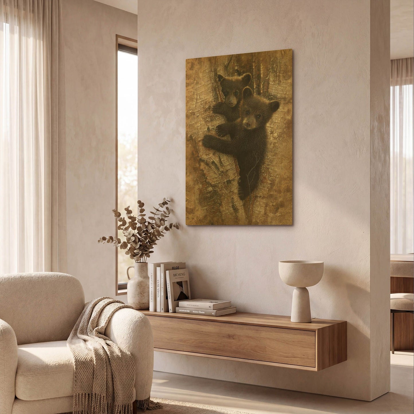 'Curious Cubs' By Collin Bogle Gold Metal Wall Art