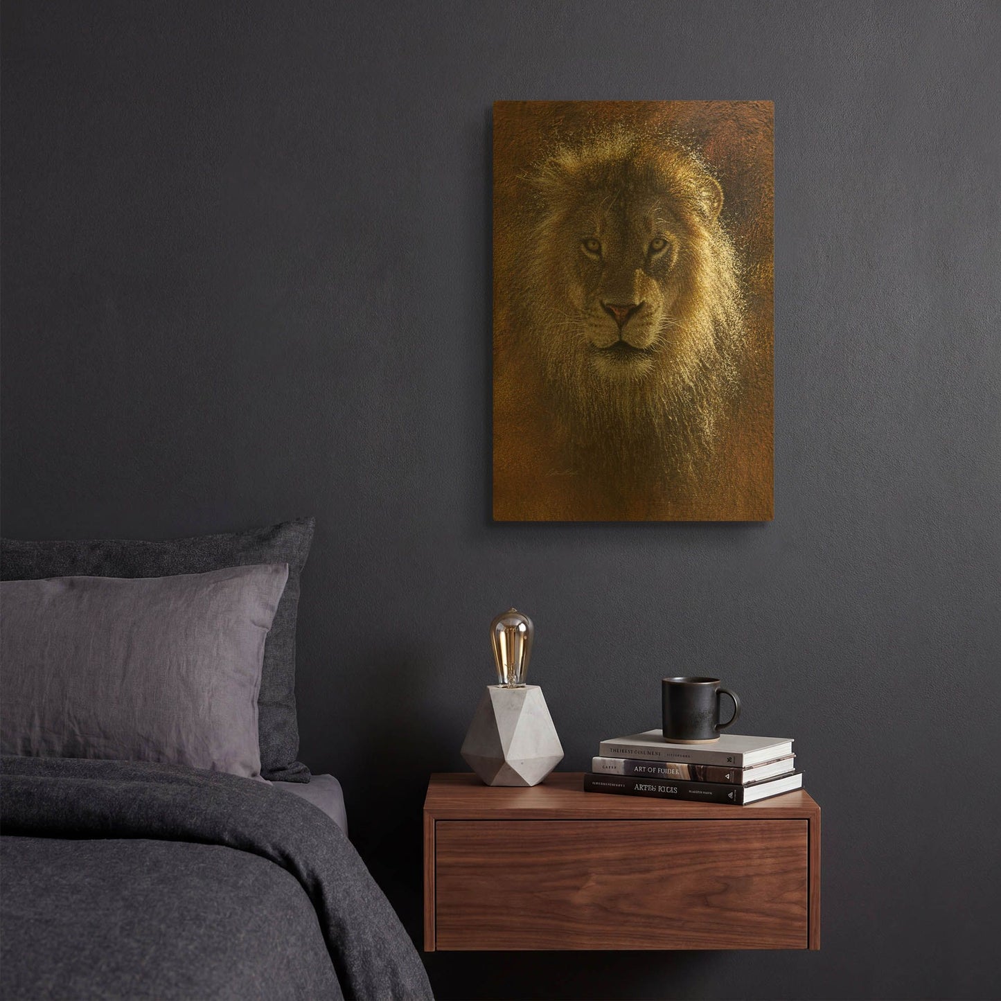 'Face Off' By Collin Bogle Gold Metal Wall Art