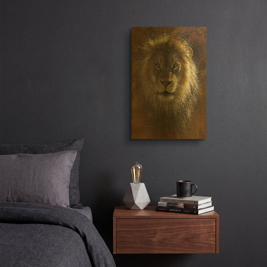 'Face Off' By Collin Bogle Gold Metal Wall Art