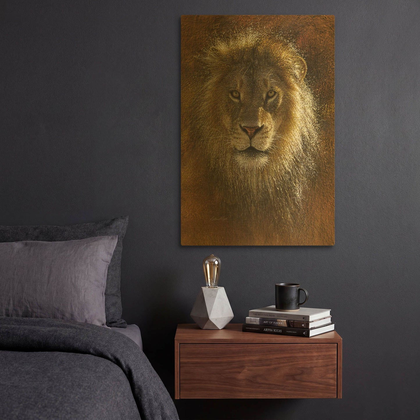 'Face Off' By Collin Bogle Gold Metal Wall Art