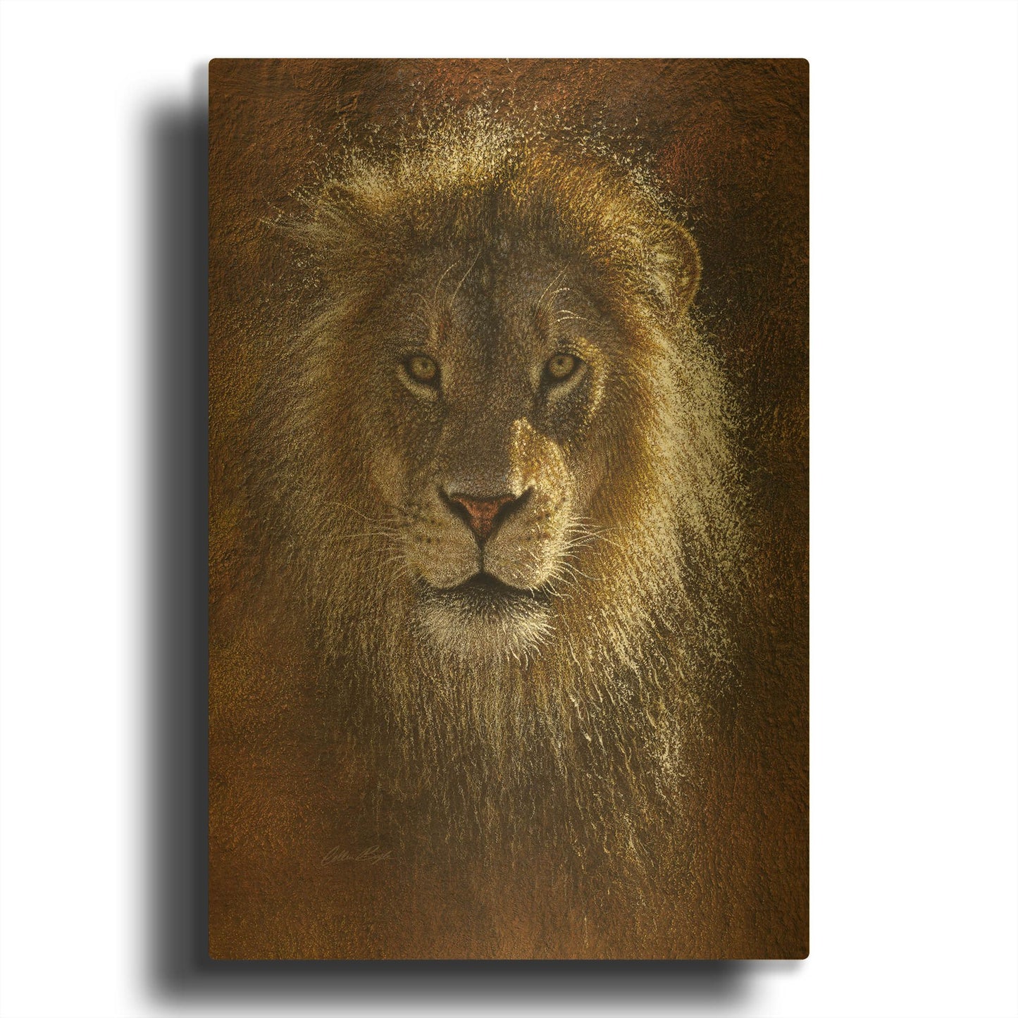 'Face Off' By Collin Bogle Gold Metal Wall Art