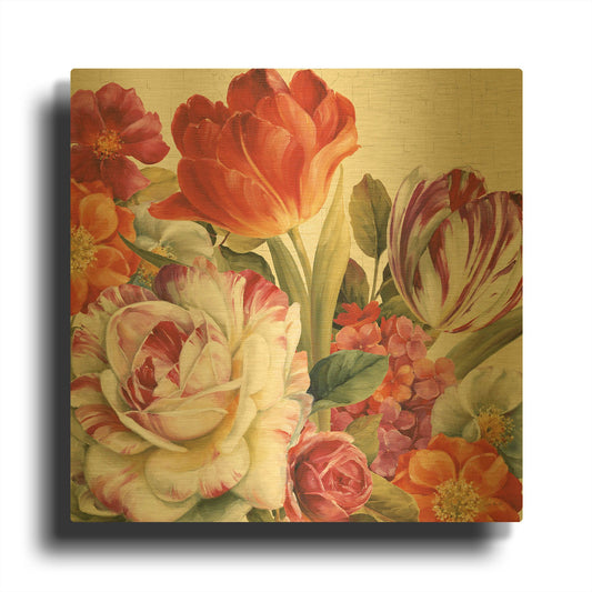 'Garden View Tossed' By Lisa Audit Gold Metal Wall Art