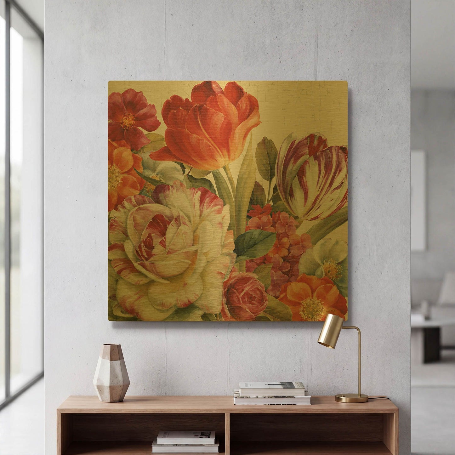 'Garden View Tossed' By Lisa Audit Gold Metal Wall Art