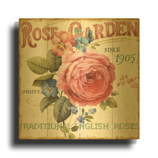 'Rose Garden I' By Lisa Audit Gold Metal Wall Art