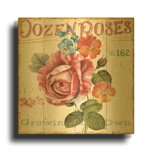 'Rose Garden II' By Lisa Audit Gold Metal Wall Art
