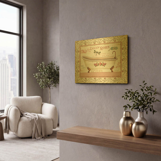 'Rose Garden IV' By Lisa Audit Gold Metal Wall Art