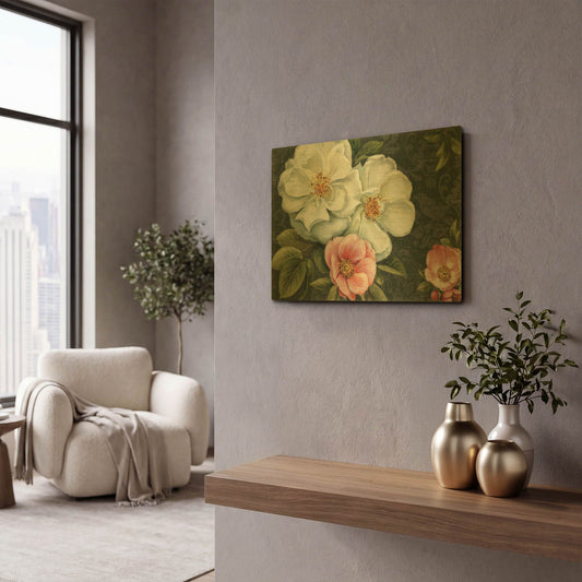 'Floral Damask I' By Lisa Audit Gold Metal Wall Art