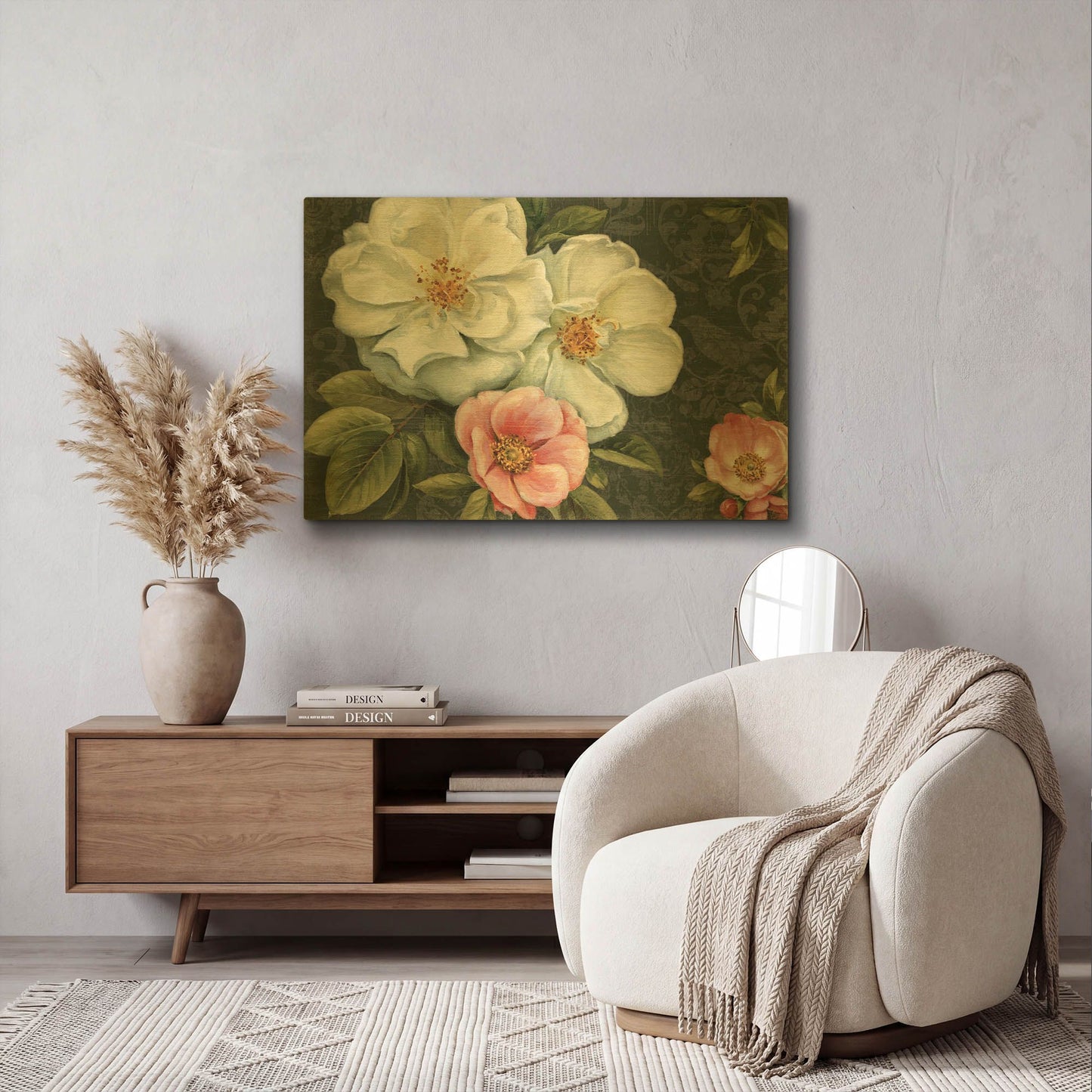 'Floral Damask I' By Lisa Audit Gold Metal Wall Art