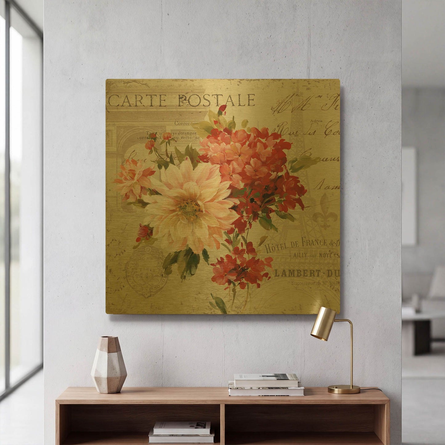'PS Je Taime Light I' By Lisa Audit Gold Metal Wall Art