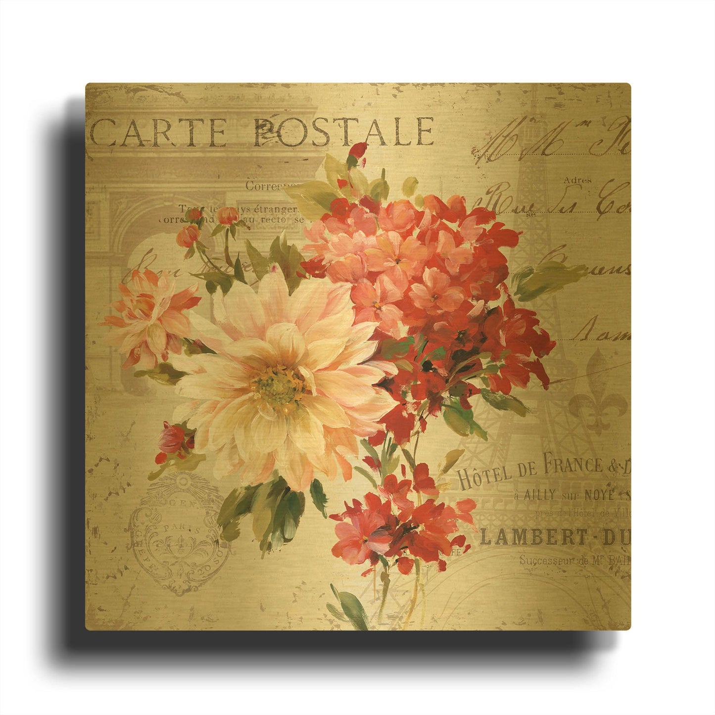'PS Je Taime Light I' By Lisa Audit Gold Metal Wall Art