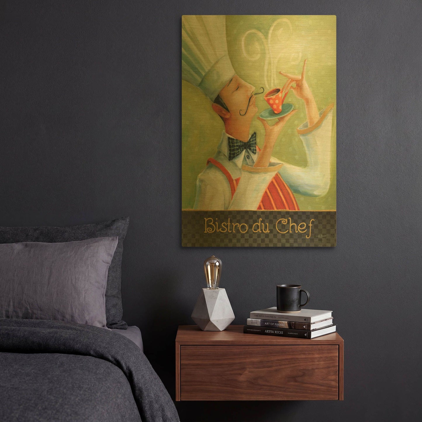 'Cafe Moustache I' By Lisa Audit Gold Metal Wall Art