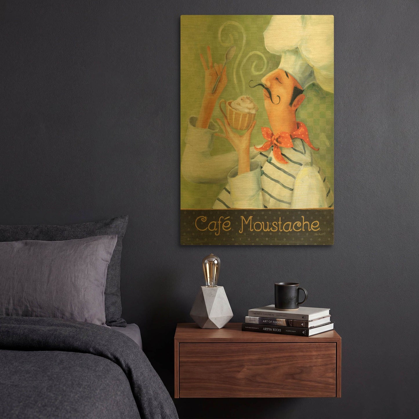 'Cafe Moustache II' By Lisa Audit Gold Metal Wall Art