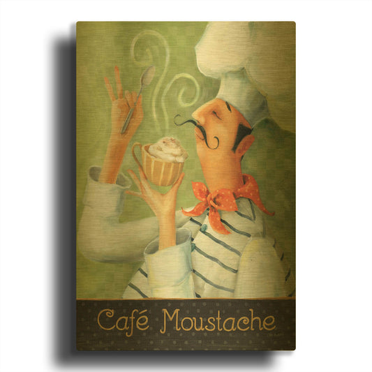 'Cafe Moustache II' By Lisa Audit Gold Metal Wall Art