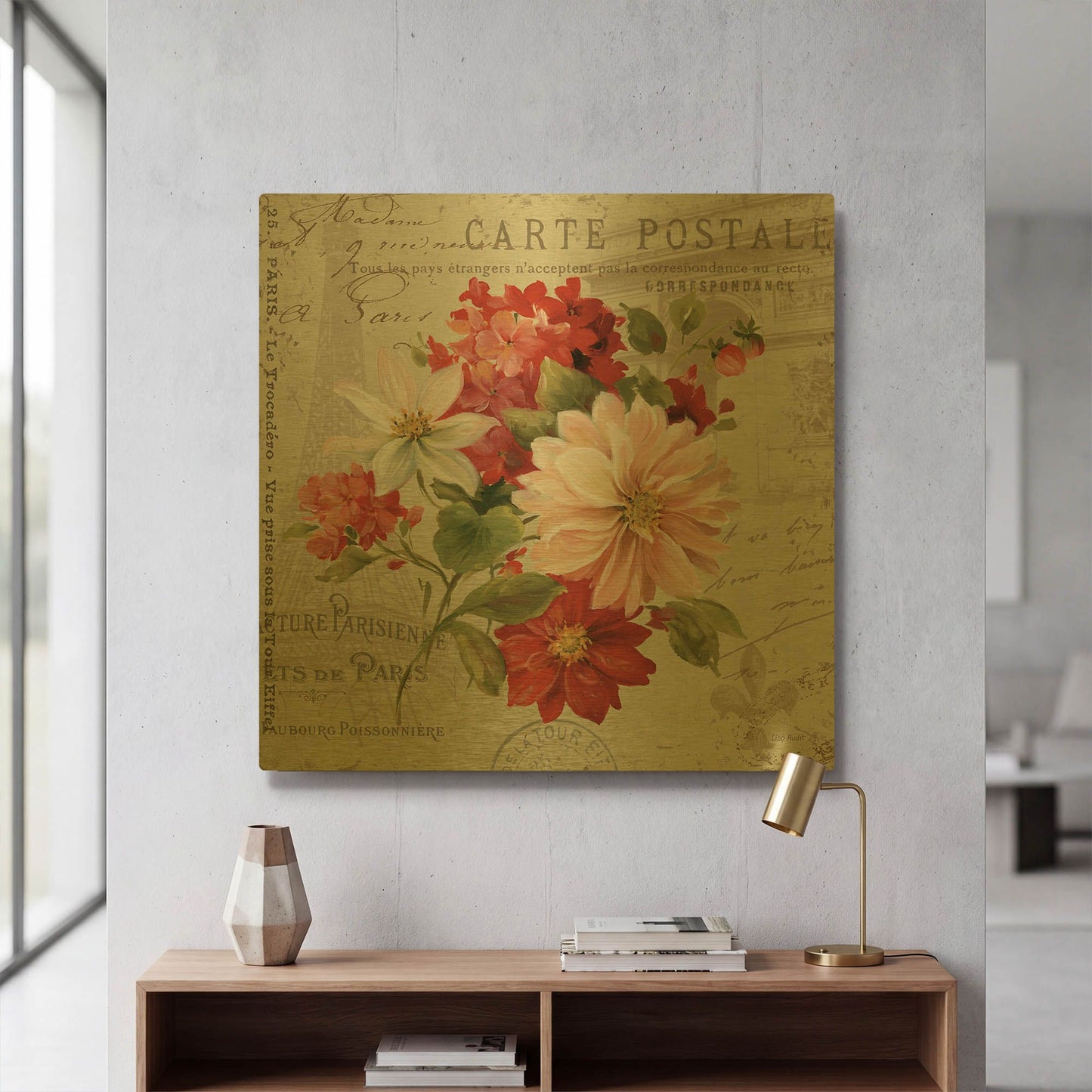 'PS Je Taime Light II' By Lisa Audit Gold Metal Wall Art