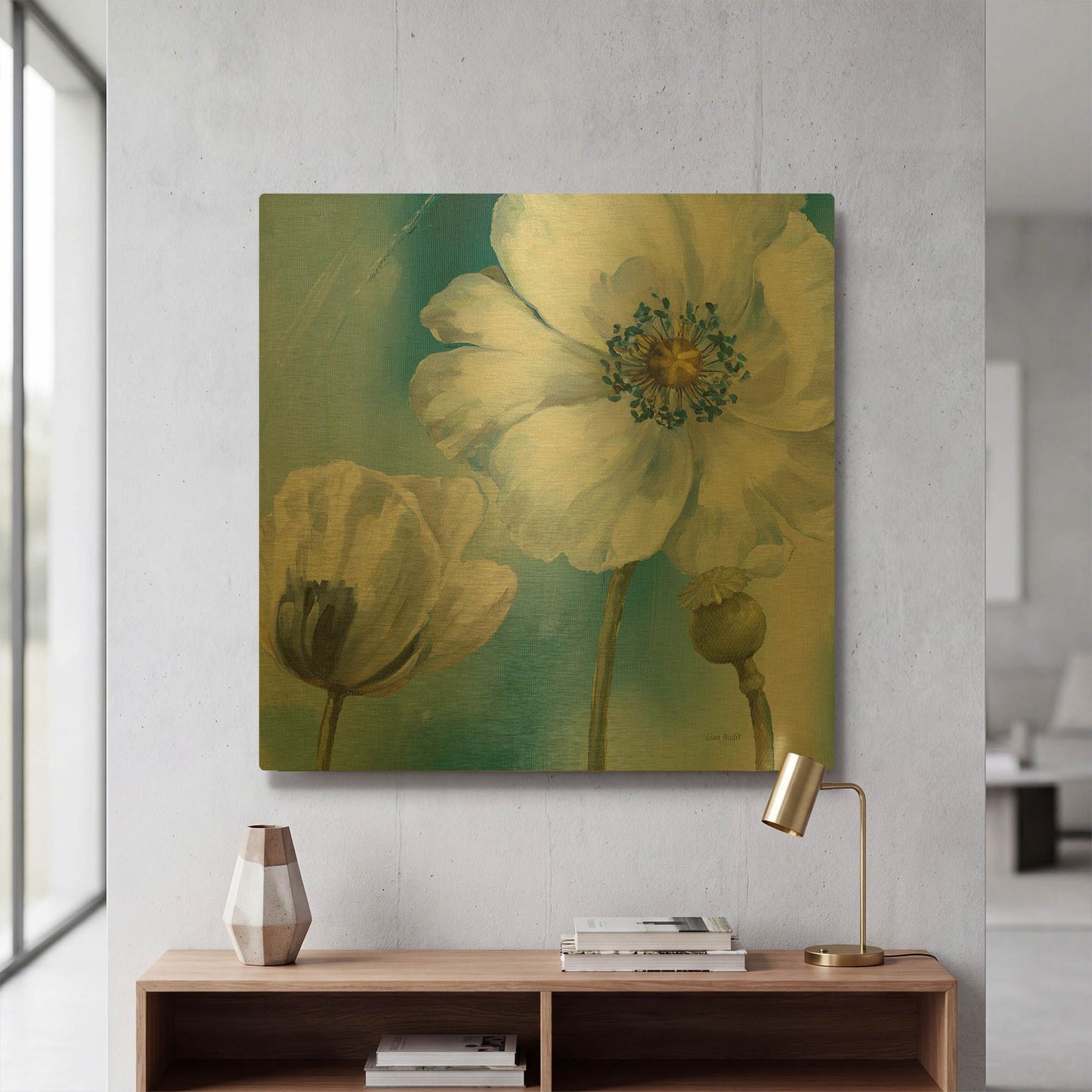 'Blue Dance III' By Lisa Audit Gold Metal Wall Art
