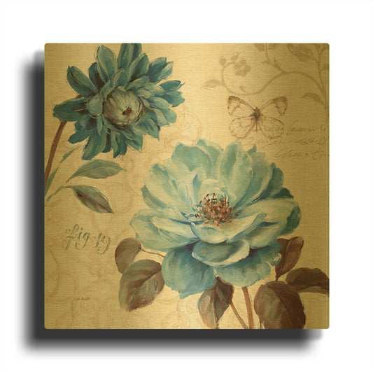 'A Blue Note III' By Lisa Audit Gold Metal Wall Art