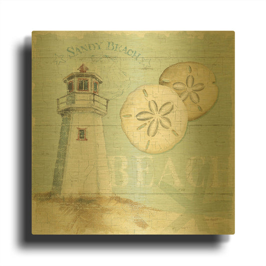 'Beach House I' By Lisa Audit Gold Metal Wall Art