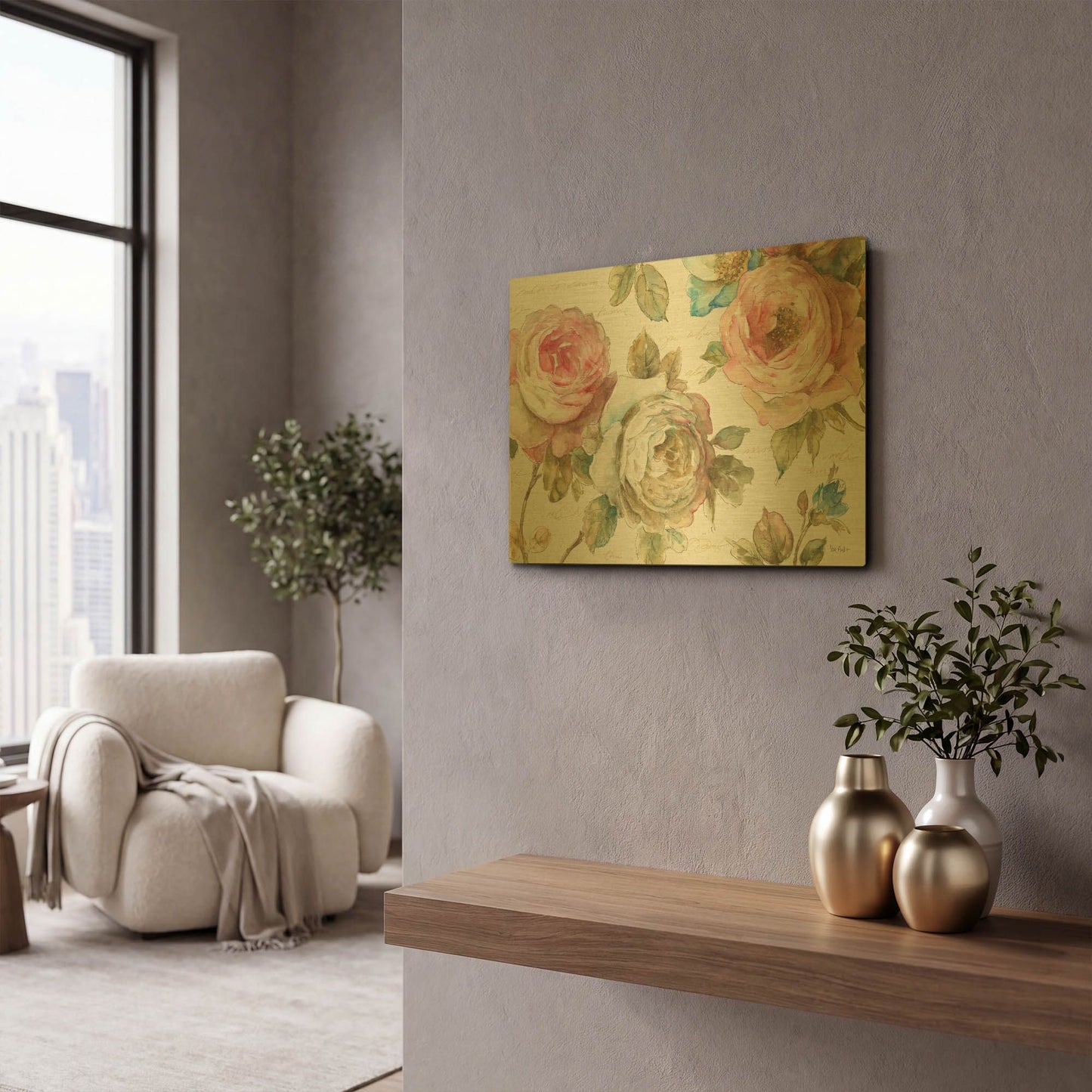 'Poeme D Amour II' By Lisa Audit Gold Metal Wall Art