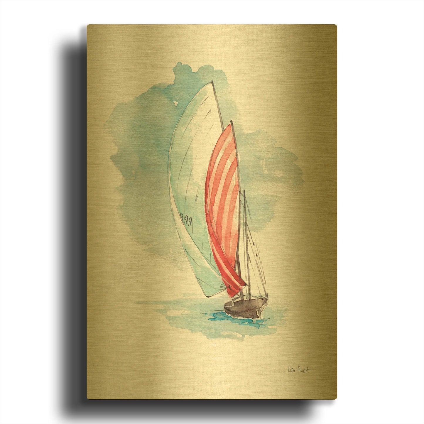 'In the Moment I' By Lisa Audit Gold Metal Wall Art