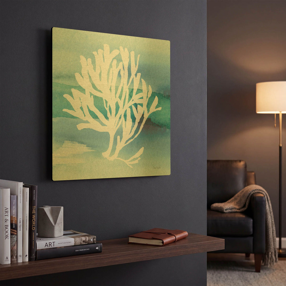 'Sea Life Coral I' By Lisa Audit Gold Metal Wall Art
