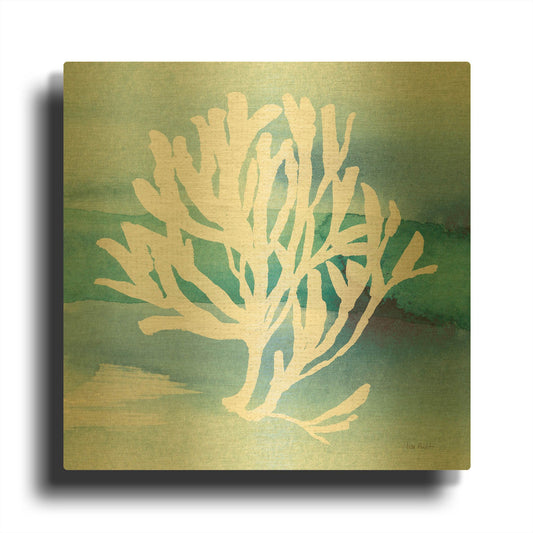 'Sea Life Coral I' By Lisa Audit Gold Metal Wall Art