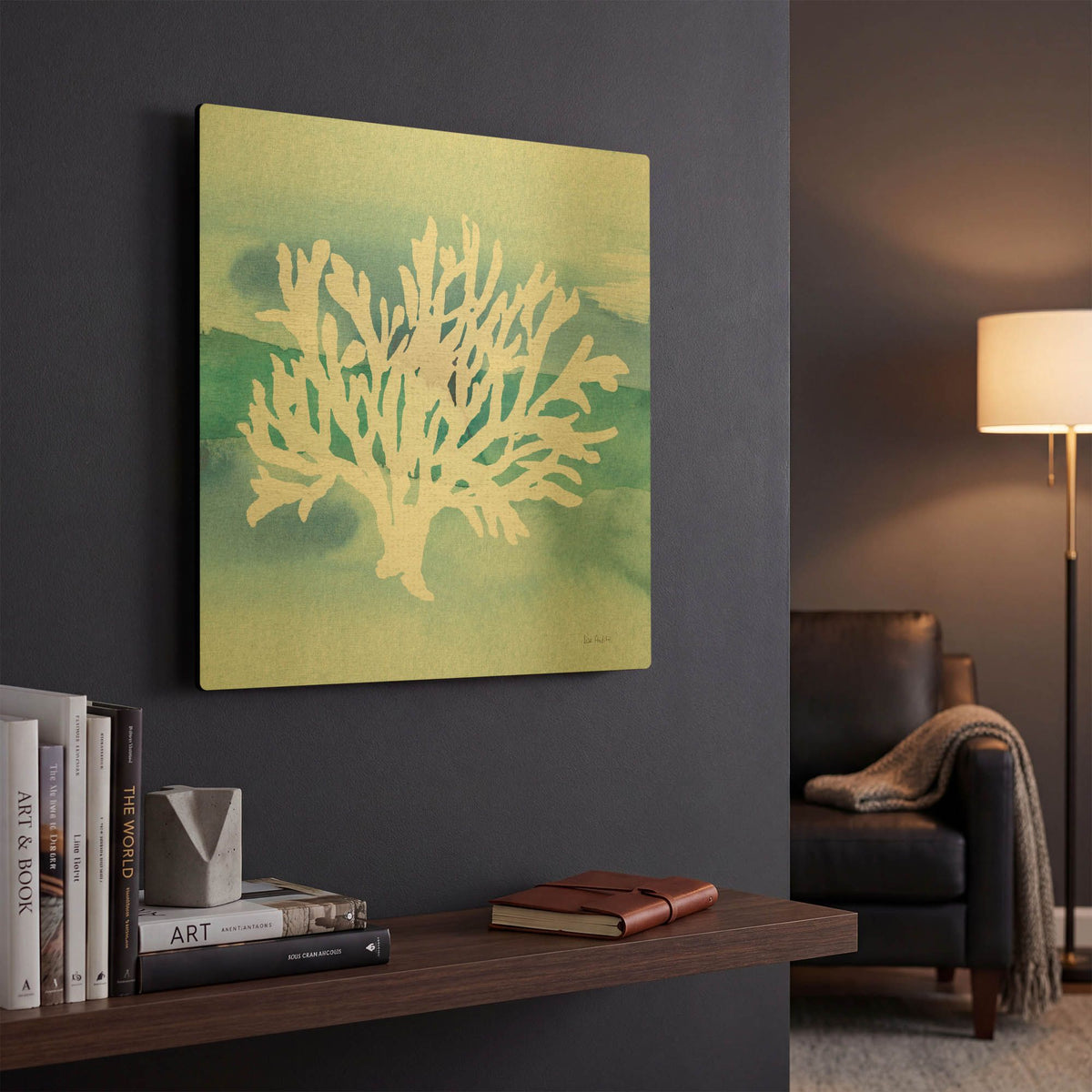 'Sea Life Coral II' By Lisa Audit Gold Metal Wall Art