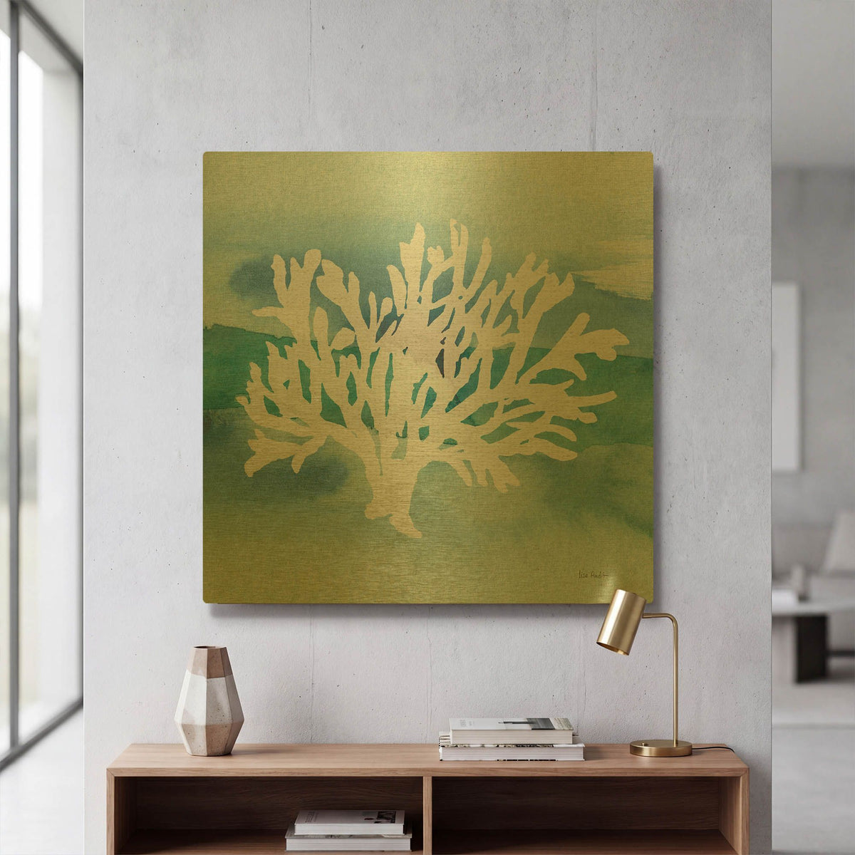 'Sea Life Coral II' By Lisa Audit Gold Metal Wall Art