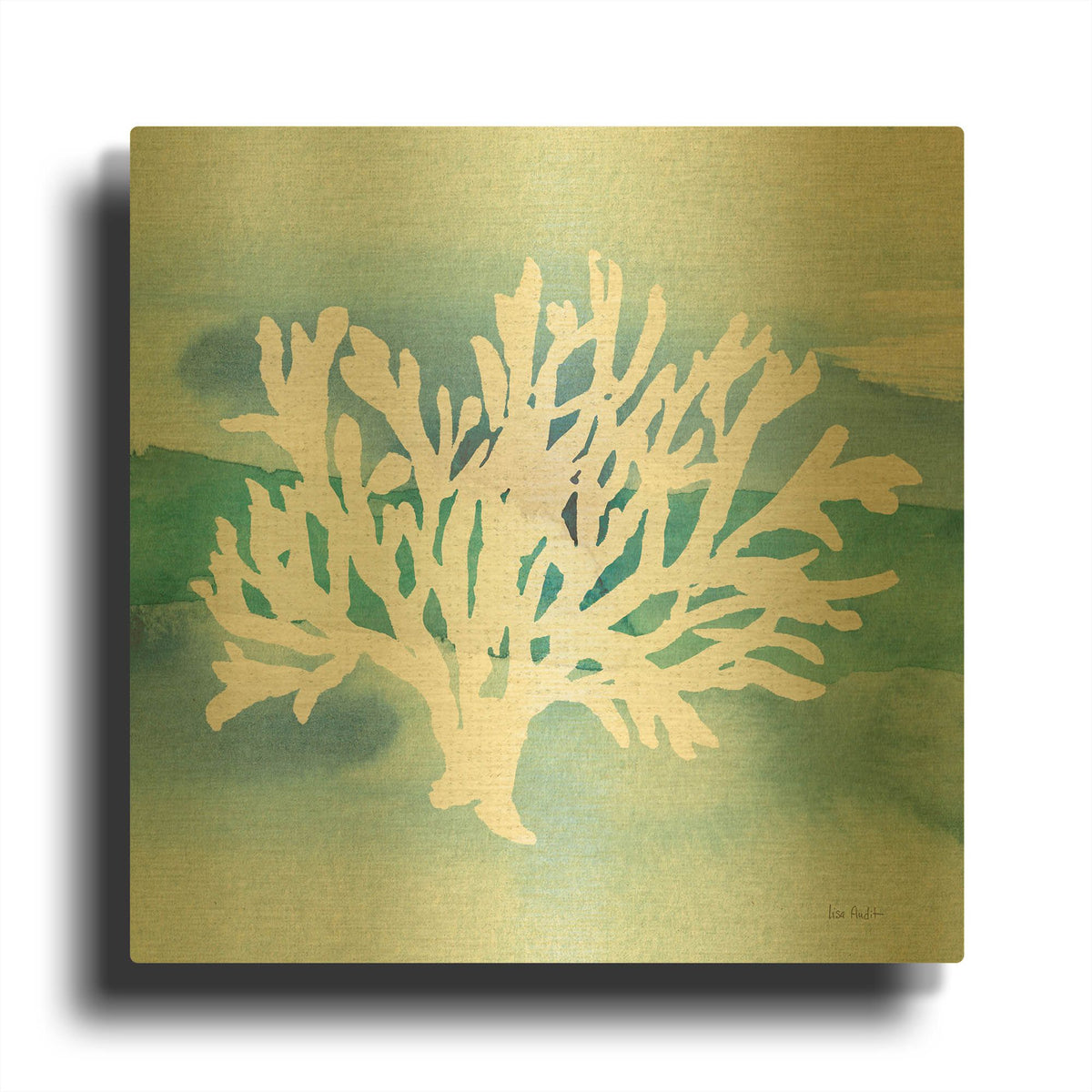 'Sea Life Coral II' By Lisa Audit Gold Metal Wall Art