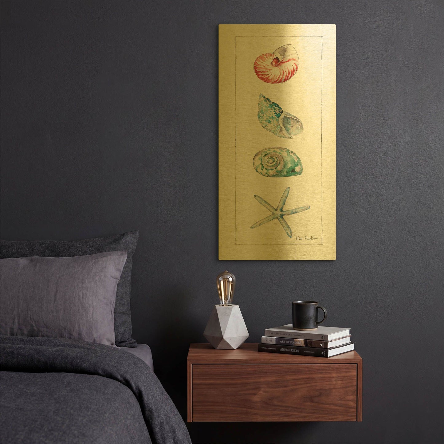 'Sea Finds IV' By Lisa Audit Gold Metal Wall Art