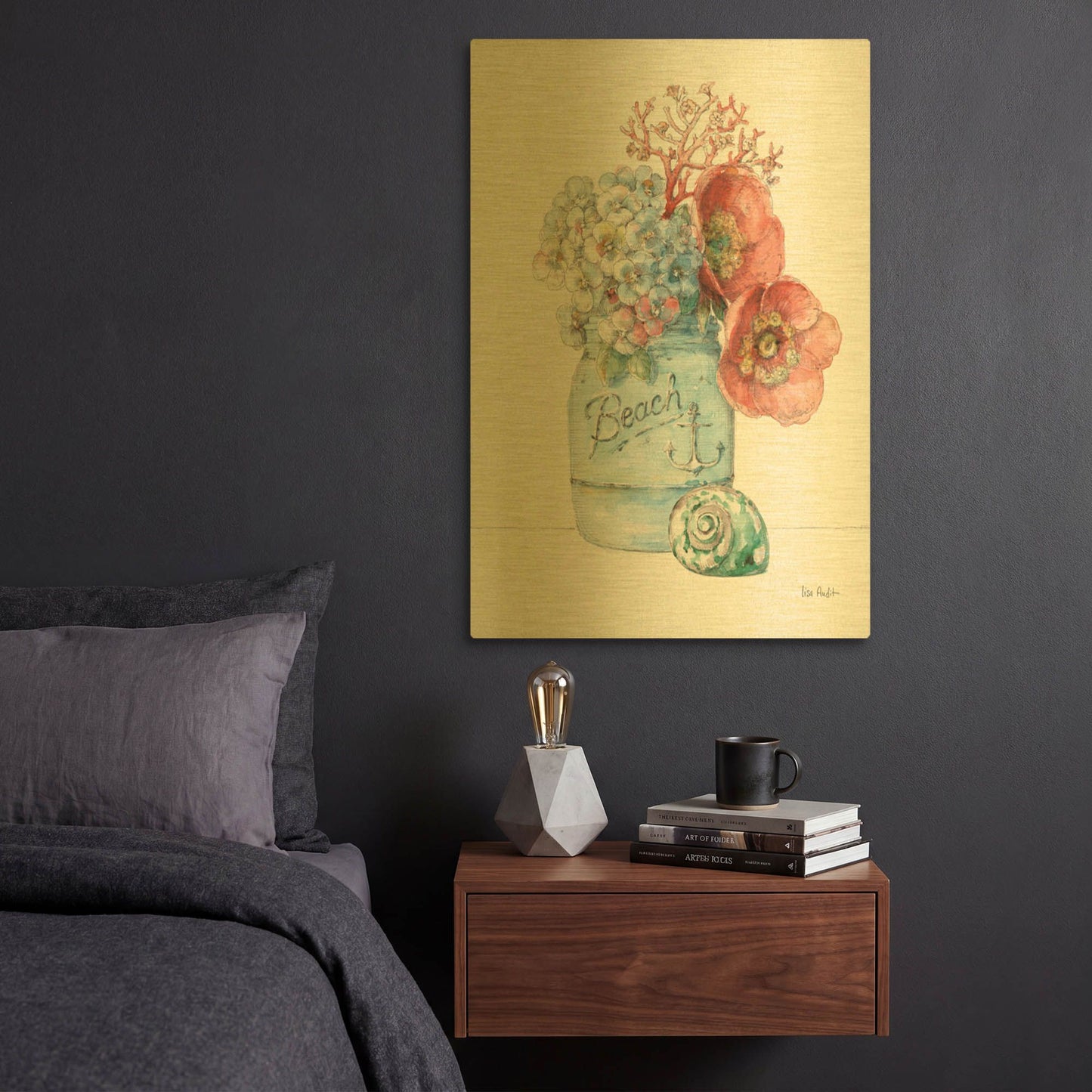 'Sea Finds I' By Lisa Audit Gold Metal Wall Art