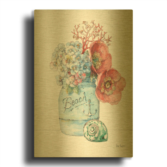 'Sea Finds I' By Lisa Audit Gold Metal Wall Art
