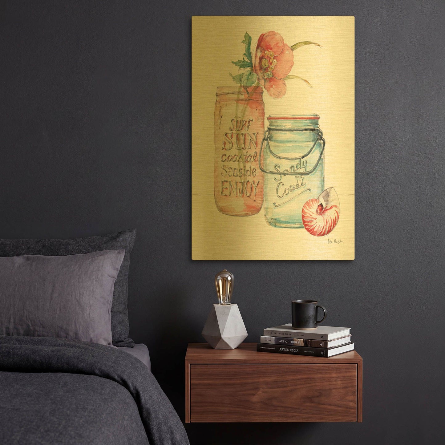 'Sea Finds II' By Lisa Audit Gold Metal Wall Art