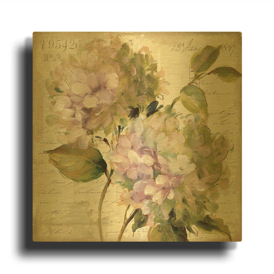 'Harmonious V Marche de Fleurs' By Lisa Audit Gold Metal Wall Art