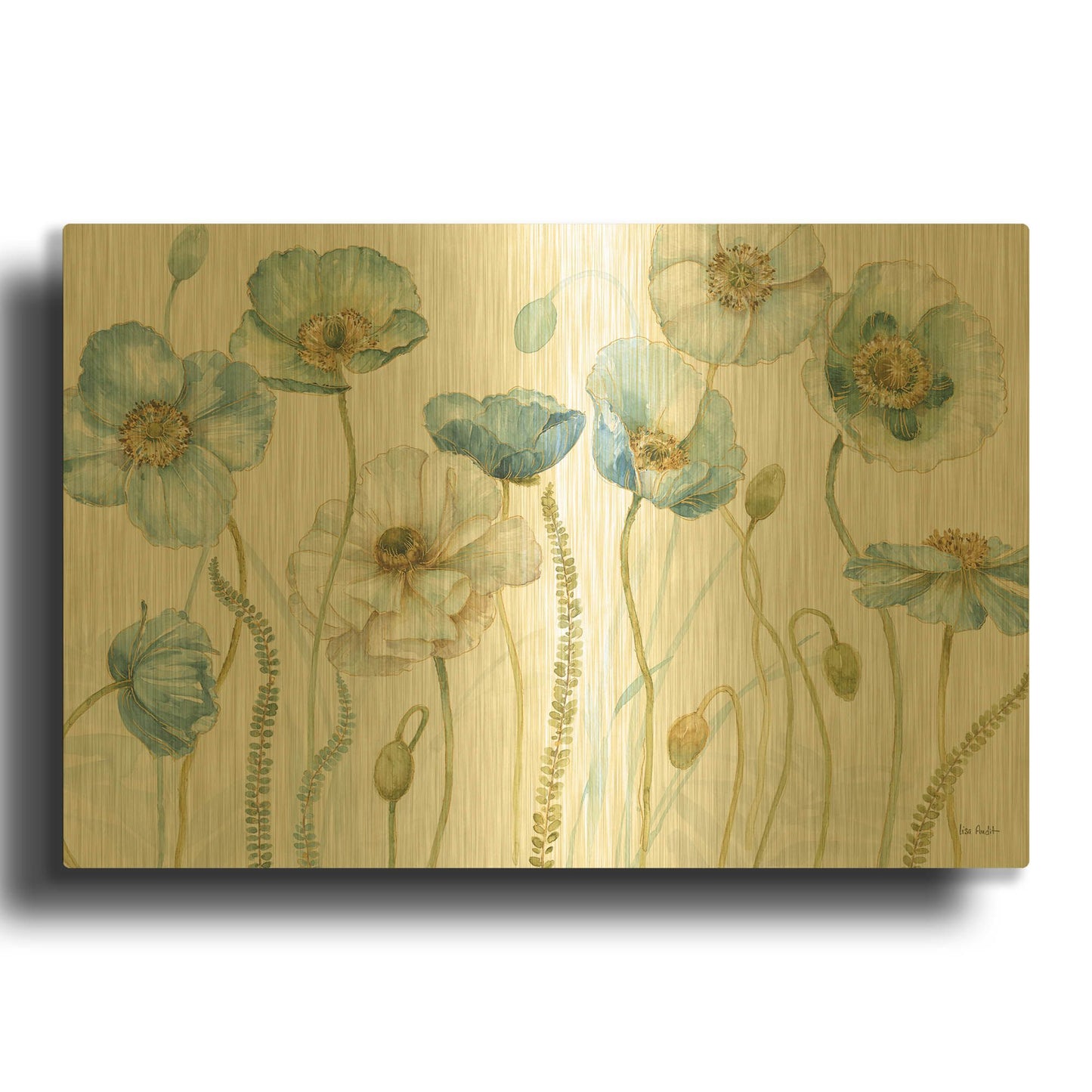 'My Greenhouse Flowers I' By Lisa Audit Gold Metal Wall Art