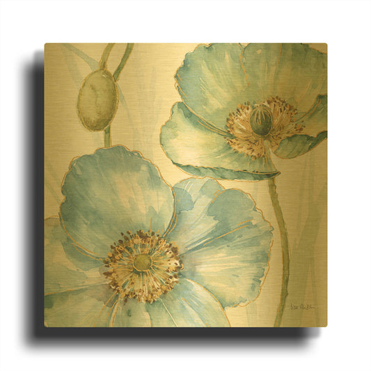 'My Greenhouse Flowers II' By Lisa Audit Gold Metal Wall Art
