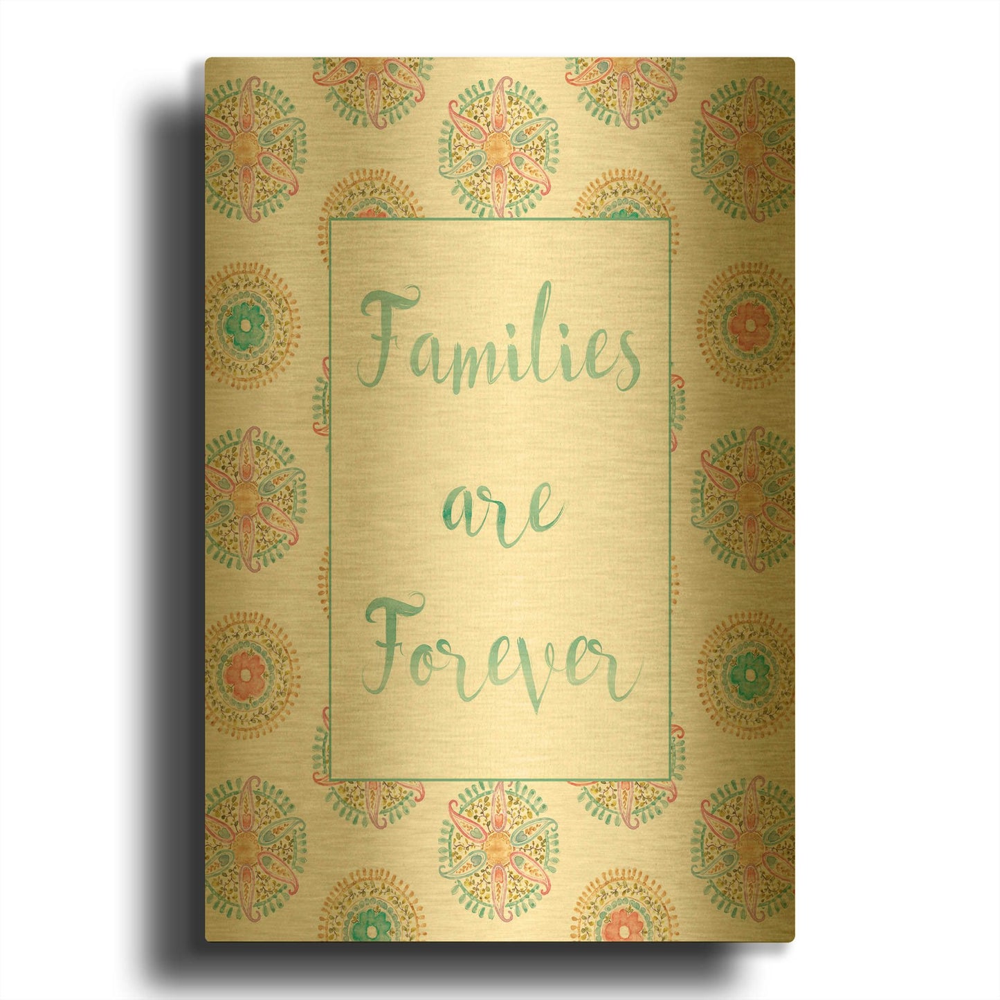 'Rainbow Seeds Families' By Lisa Audit Gold Metal Wall Art