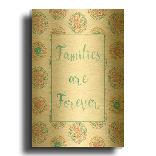 'Rainbow Seeds Families' By Lisa Audit Gold Metal Wall Art