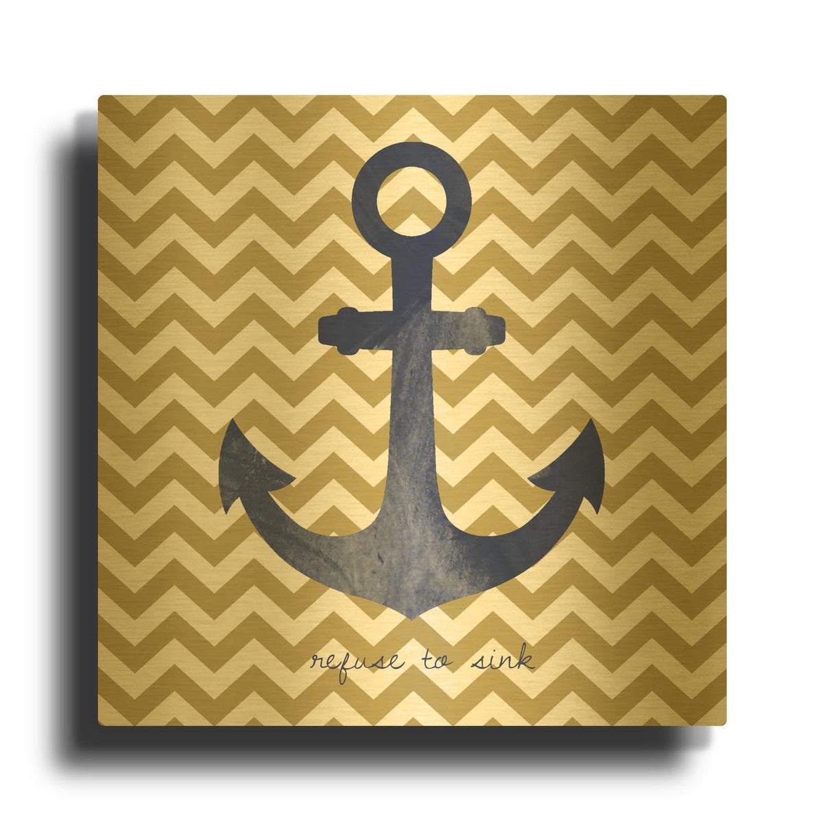 'Anchor 2' By Erin Clark Gold Metal Wall Art