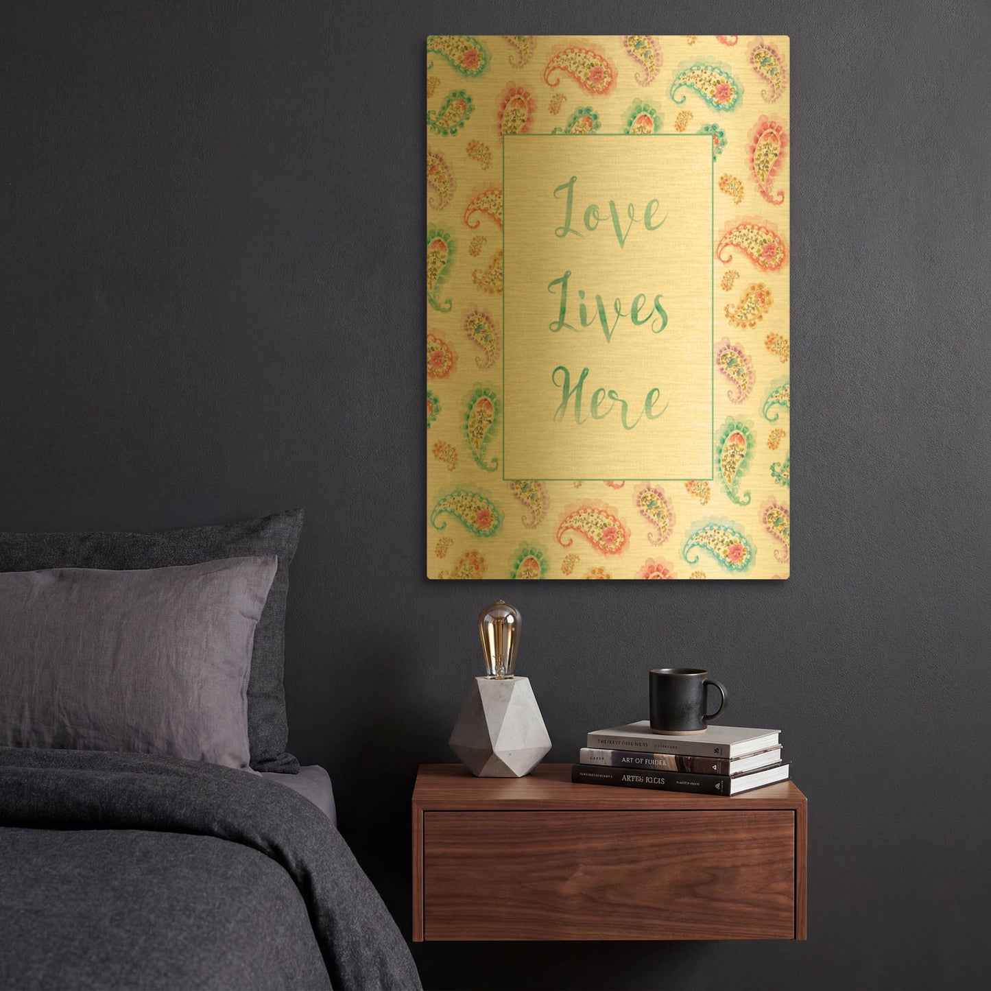 'Rainbow Seeds Love Lives' By Lisa Audit Gold Metal Wall Art