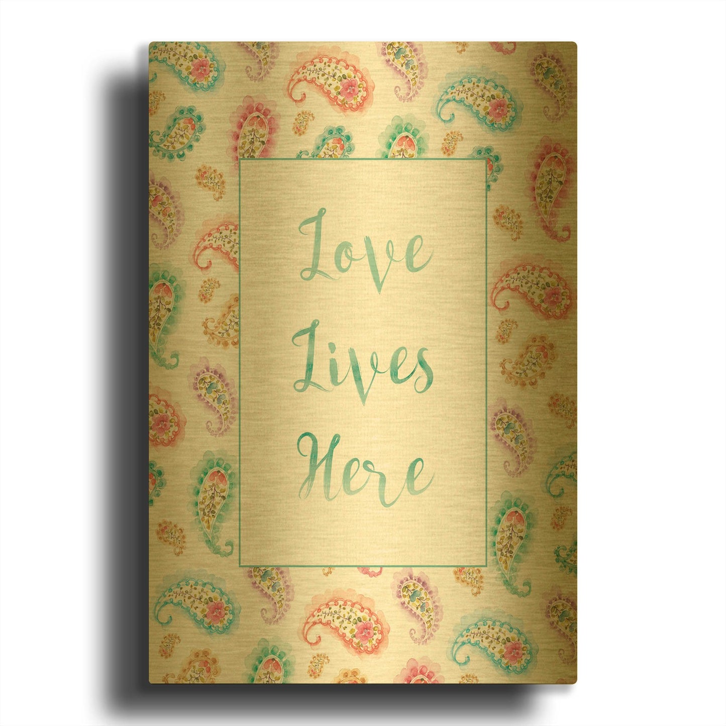 'Rainbow Seeds Love Lives' By Lisa Audit Gold Metal Wall Art