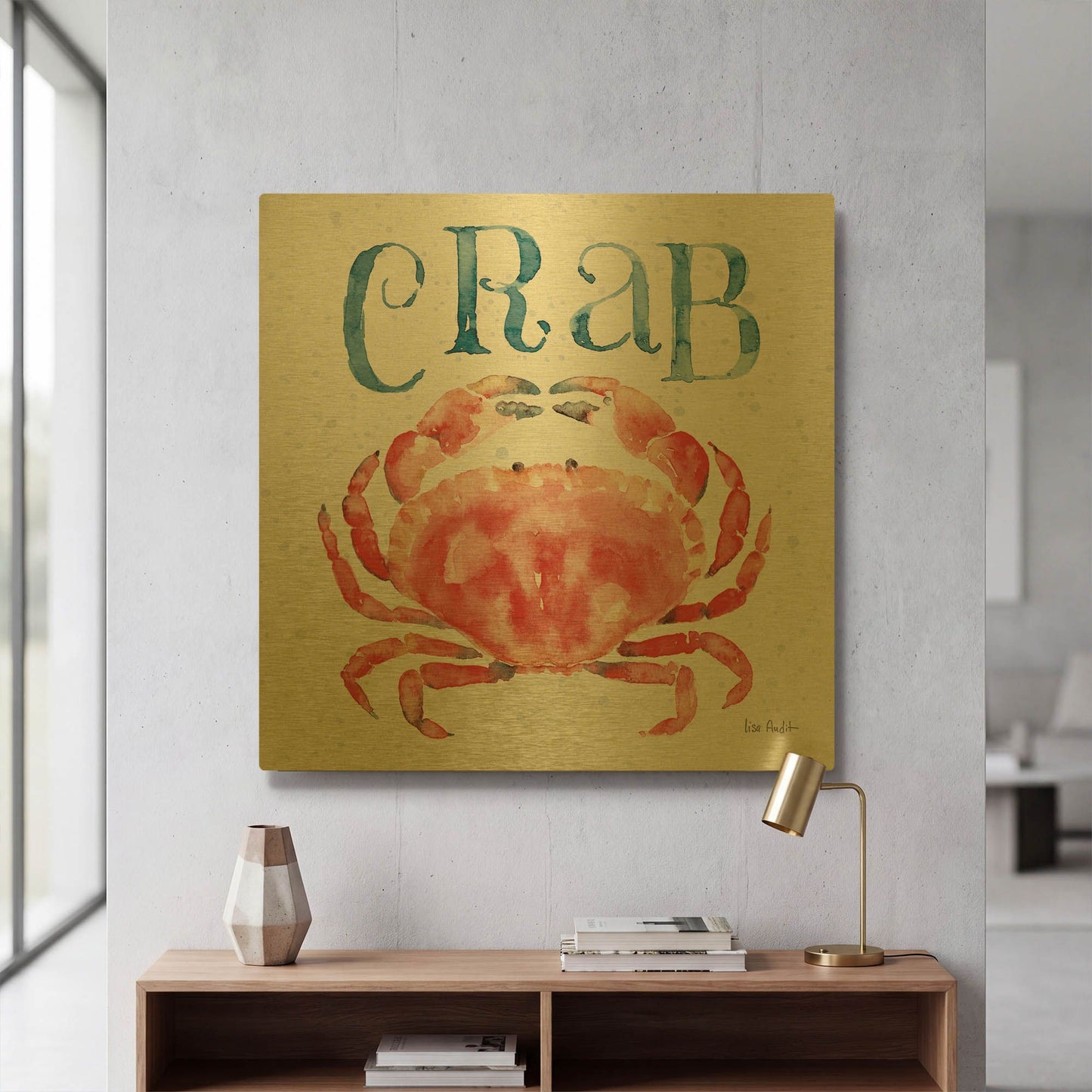 'Beach House Kitchen III' By Lisa Audit Gold Metal Wall Art
