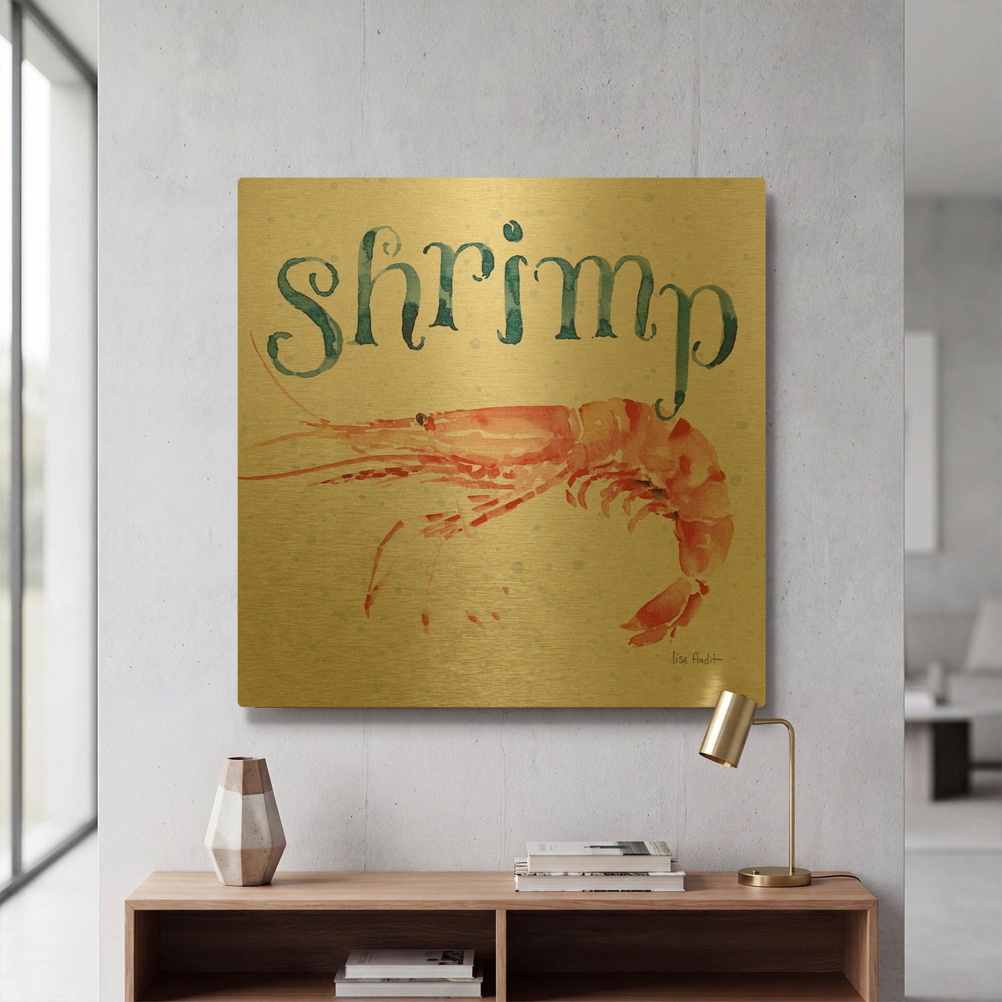 'Beach House Kitchen IV' By Lisa Audit Gold Metal Wall Art