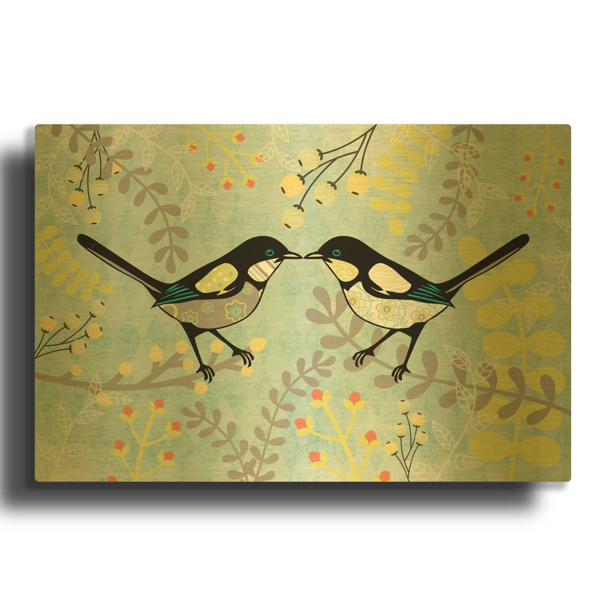 'Birds' By Erin Clark Gold Metal Wall Art