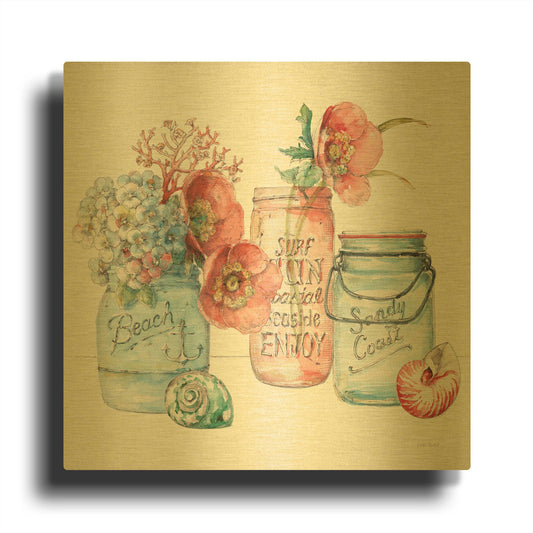 'Sea Finds VII' By Lisa Audit Gold Metal Wall Art