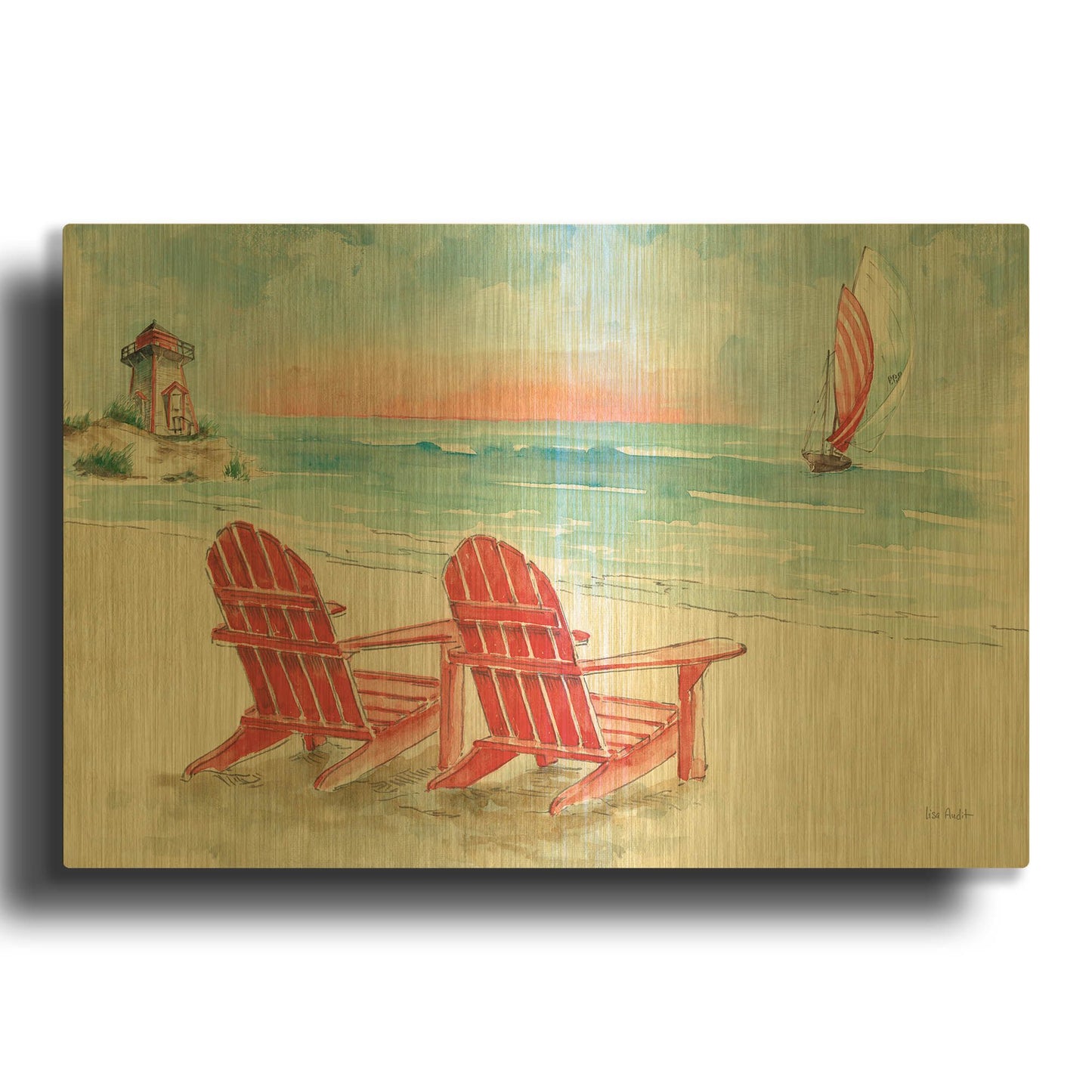 'In the Moment VII' By Lisa Audit Gold Metal Wall Art