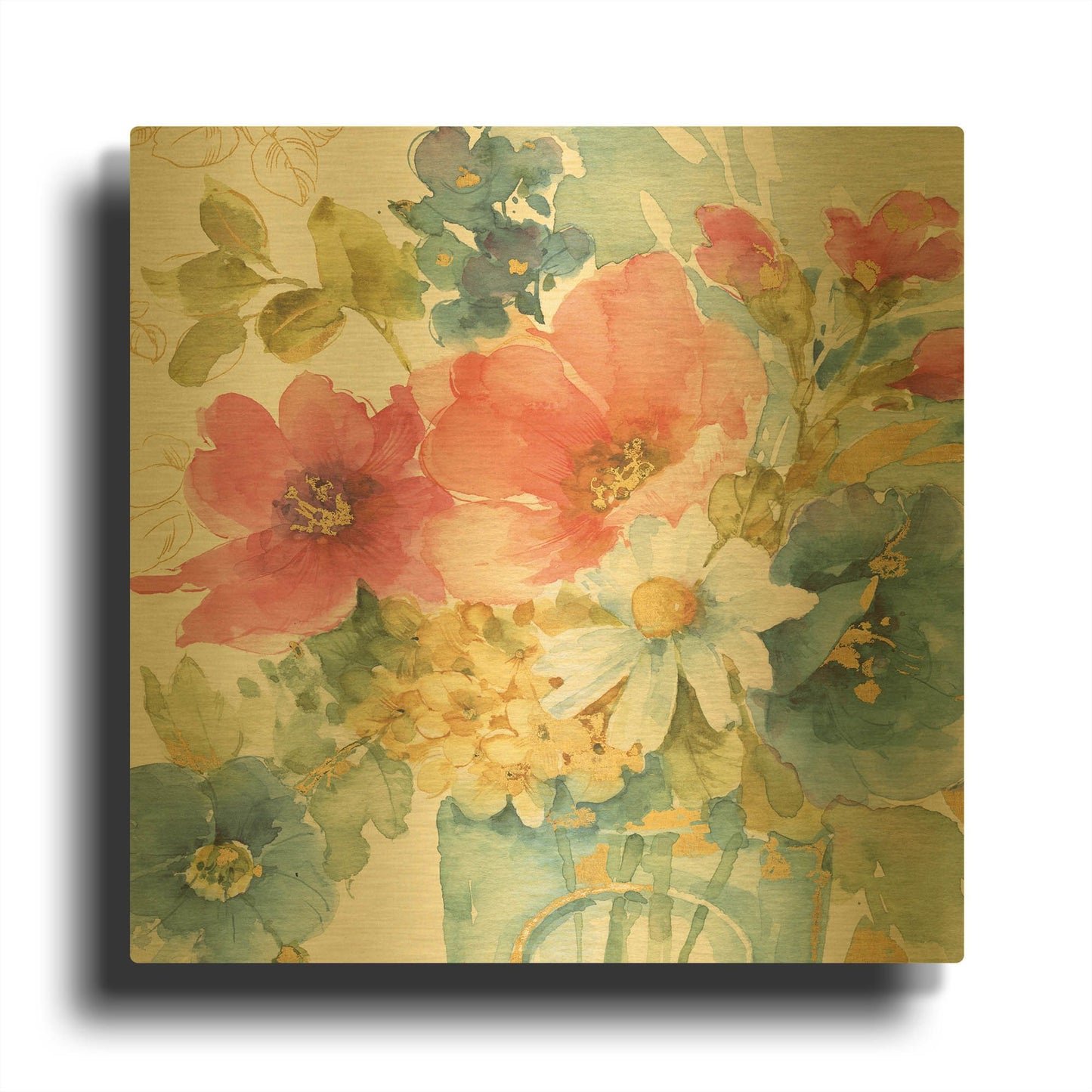 'My Garden Bouquet II' By Lisa Audit Gold Metal Wall Art