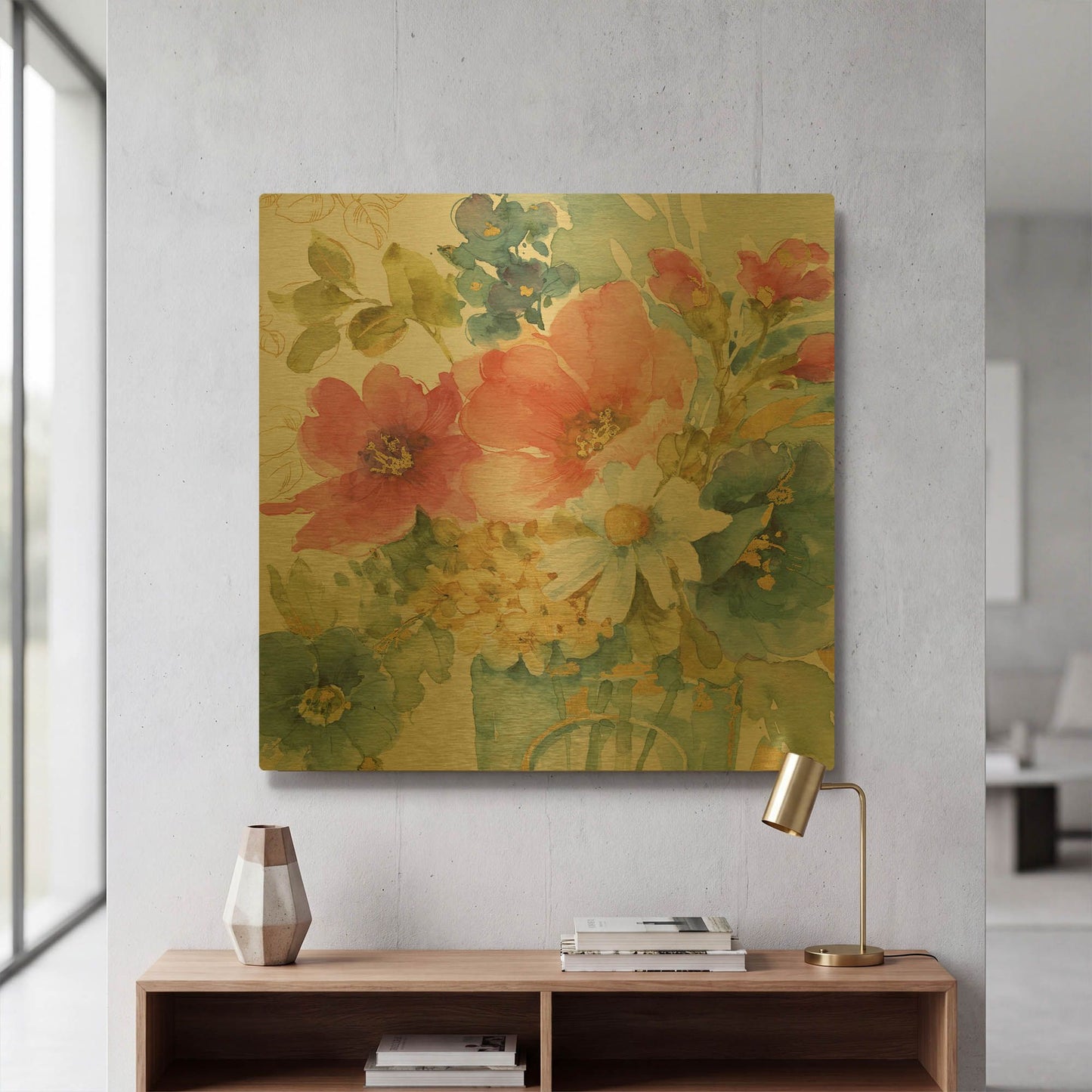 'My Garden Bouquet II' By Lisa Audit Gold Metal Wall Art